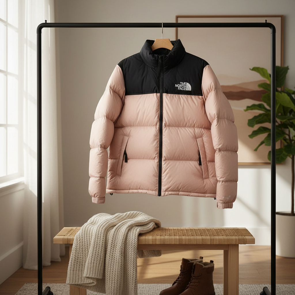 The North Face Winter Puffer Jacket Beige Black