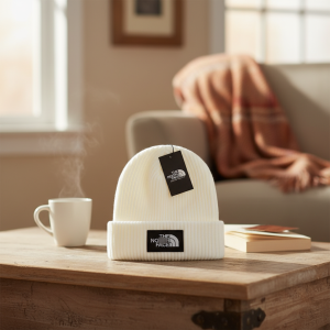 The North Face White Knit Beanie Hat