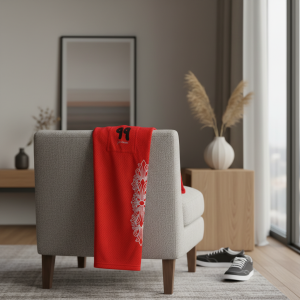 Chrome Hearts Red Graphic Men's Casual Pants