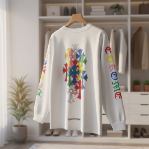 Chrome Hearts Colorful Cross Print Long Sleeve T-Shirt