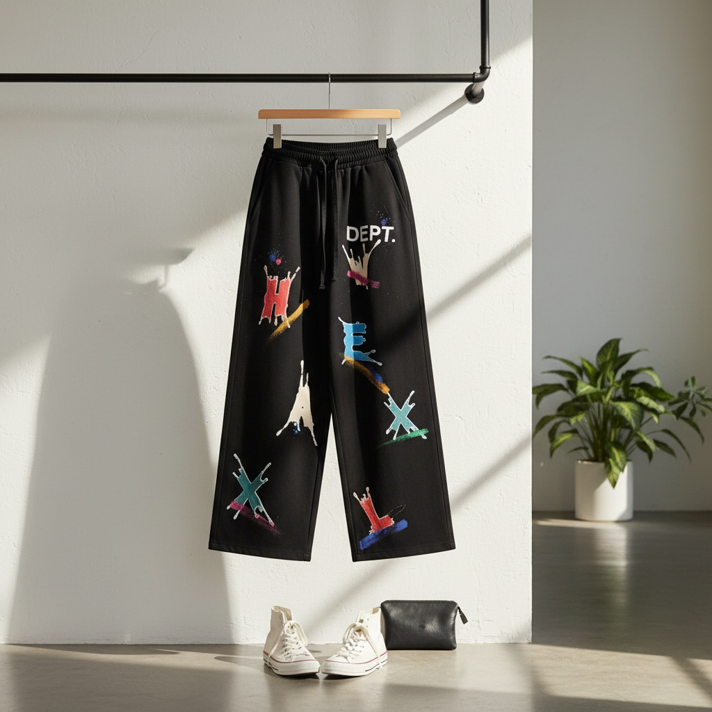 Gallery Dept Black Painted Street Style Pants