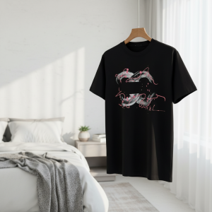 Chanel Black Graphic Print Cotton T-Shirt