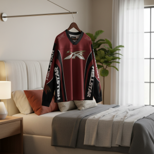 Hellstar Flame Skull Print Red Mesh Jersey