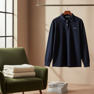 Miu Miu Black Long Sleeve Polo Shirt