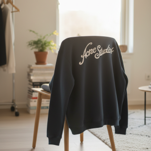 Acne Studios Logo Print Navy Hoodie