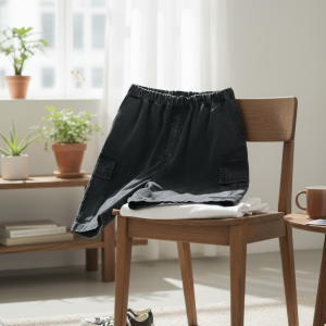 Acne Studios Black Denim Cargo Shorts