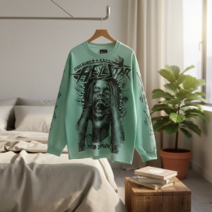 Hellstar Green Graphic Long Sleeve Shirt