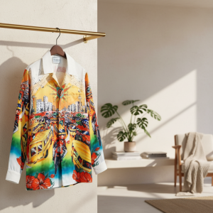 Casablanca Colorful City Print Long Sleeve Shirt