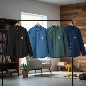 Carhartt Men Corduroy Long Sleeve Work Shirt